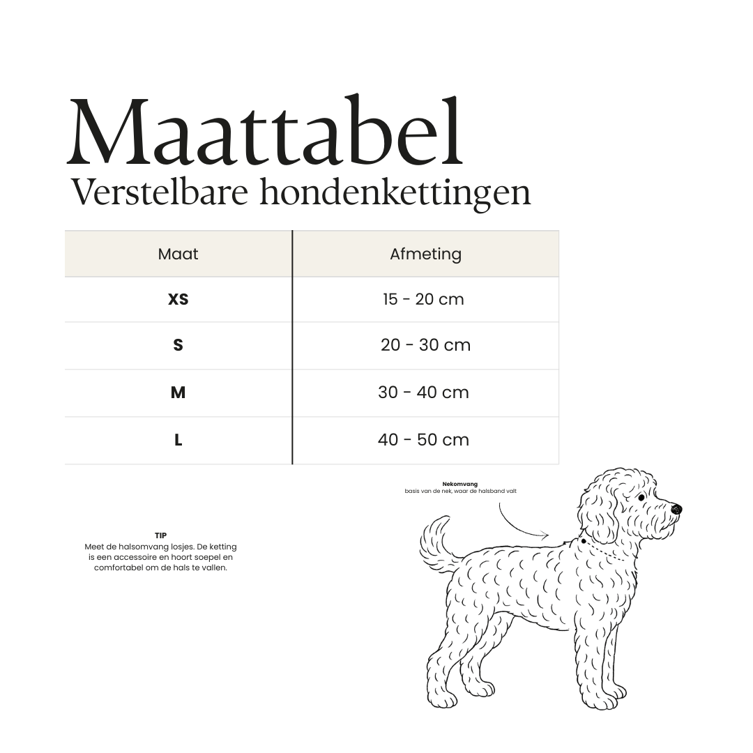 Hondenketting Leaves - verstelbaar