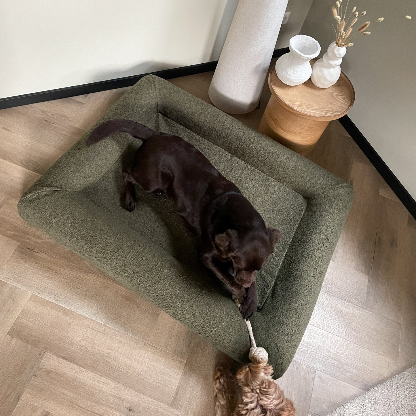 Maison Bouclé Olive bed